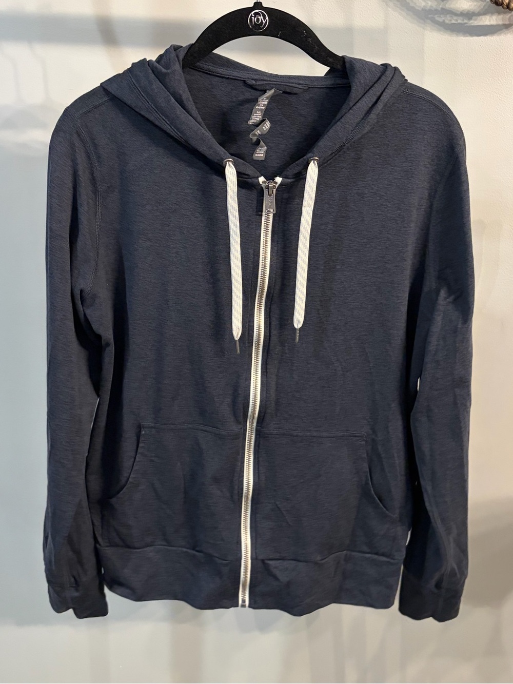 Vuori DreamKnit Modern Halo Full Zip Hoodie navy Charcoal Gray Size Large